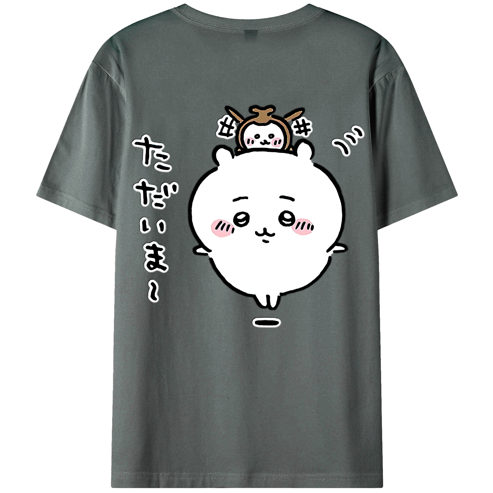 （画像用） ちいかわ ちいかわ Chii-kawa chiikawa 綿100％ メンズ半袖Tシャツ（バックプリント） 通気性